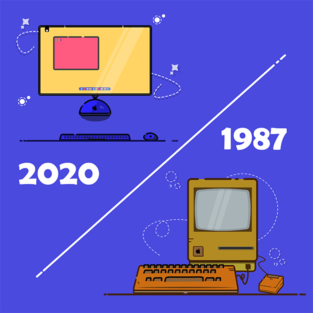 وکتور کامپیوتر نسل جدید و نسل قدیمی