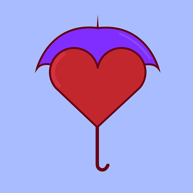 قلب تو خالی زیر چتر رنگی