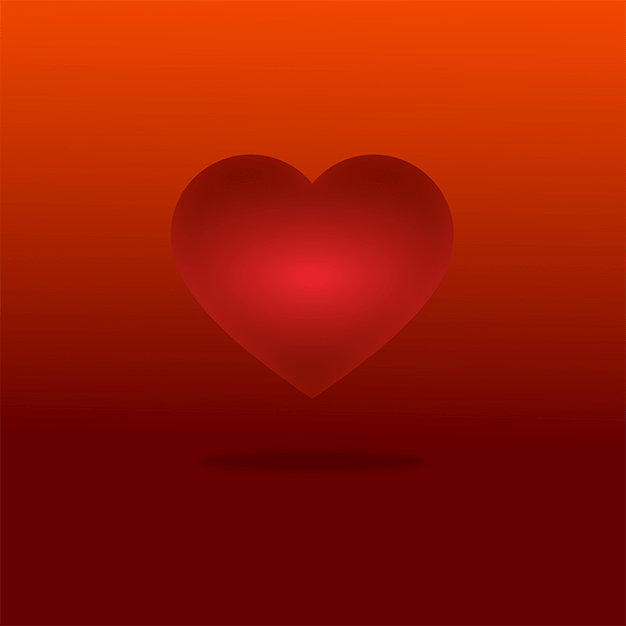 قلب قرمز در هوا