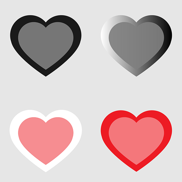 قلب ها در 4 طرح مختلف