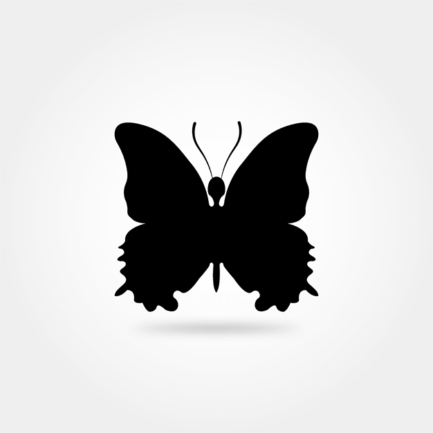 وکتور پروانه سیاه و سفید 16