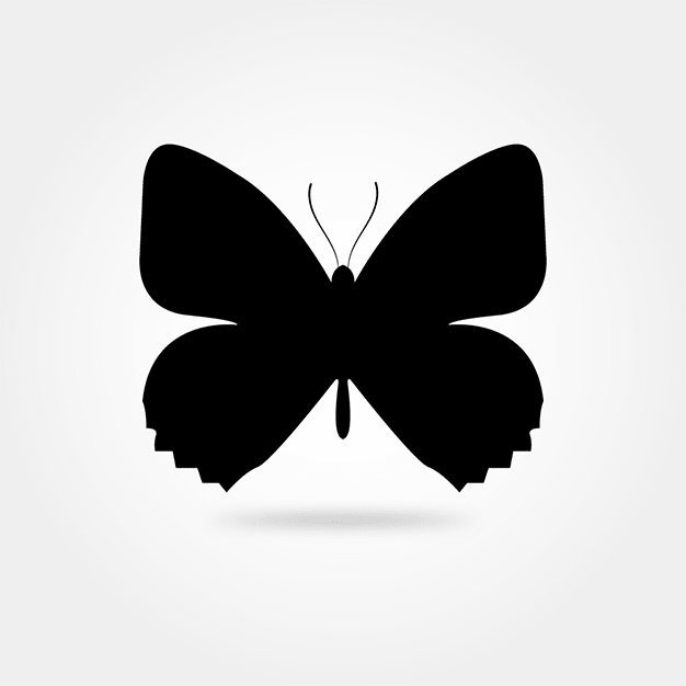 وکتور پروانه سیاه و سفید 17