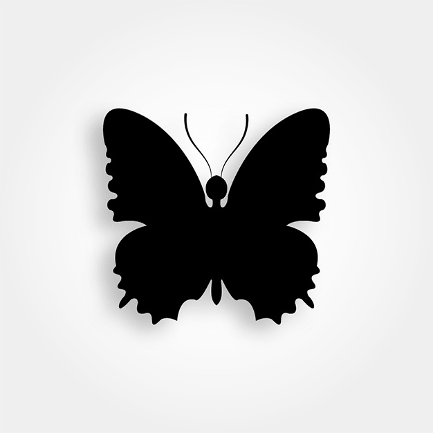 وکتور پروانه سیاه و سفید 18