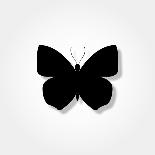وکتور پروانه سیاه و سفید 19
