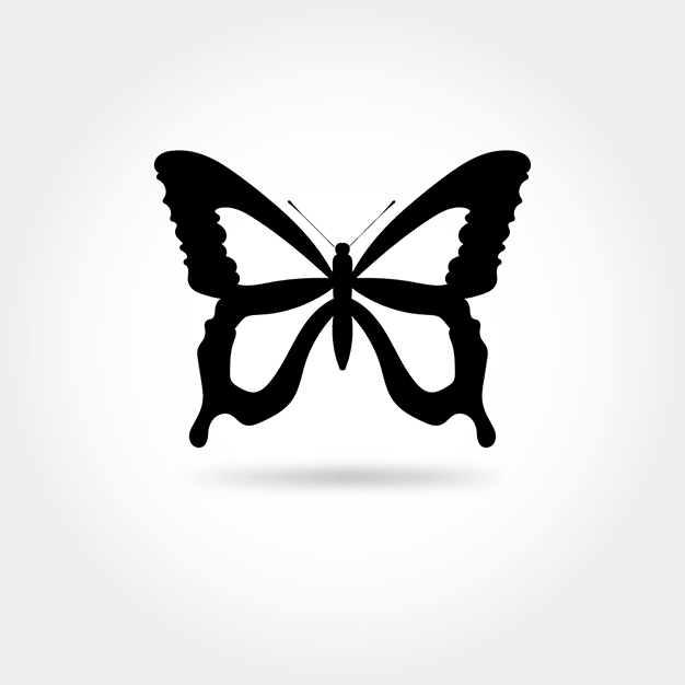 وکتور پروانه سیاه و سفید 2