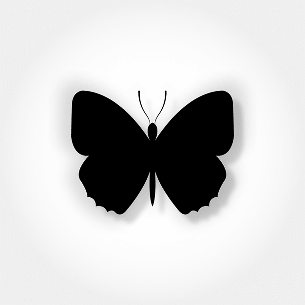 وکتور پروانه سیاه و سفید 20