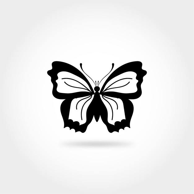 وکتور پروانه سیاه و سفید 3