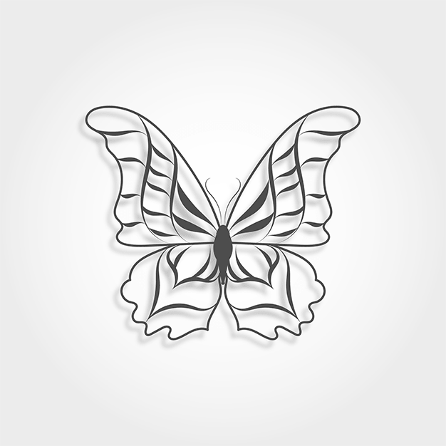 وکتور پروانه سیاه و سفید 33