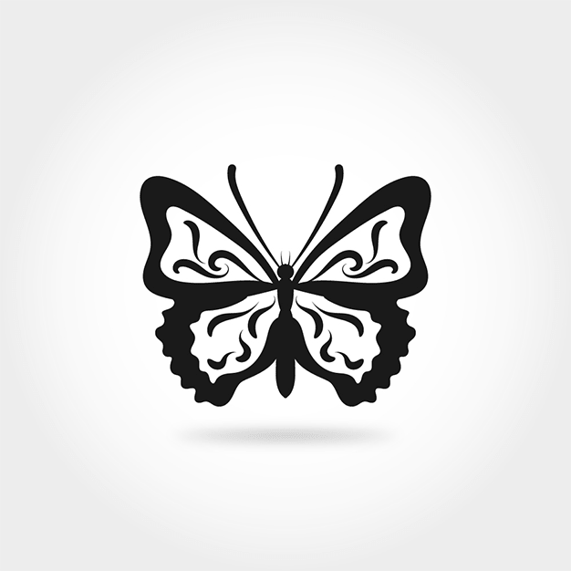 وکتور پروانه سیاه و سفید 4