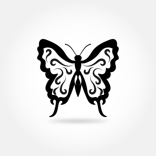 وکتور پروانه سیاه و سفید 5