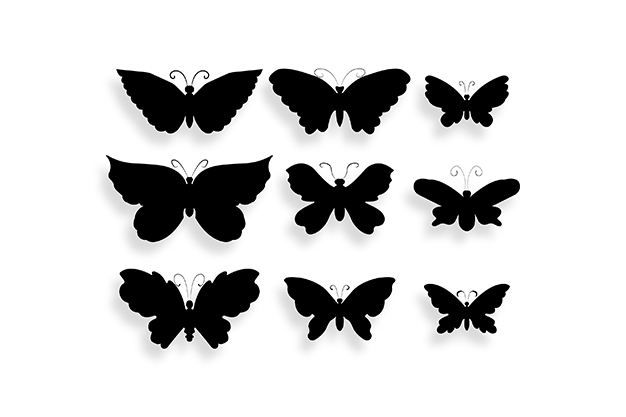 وکتور پروانه سیاه و سفید 56