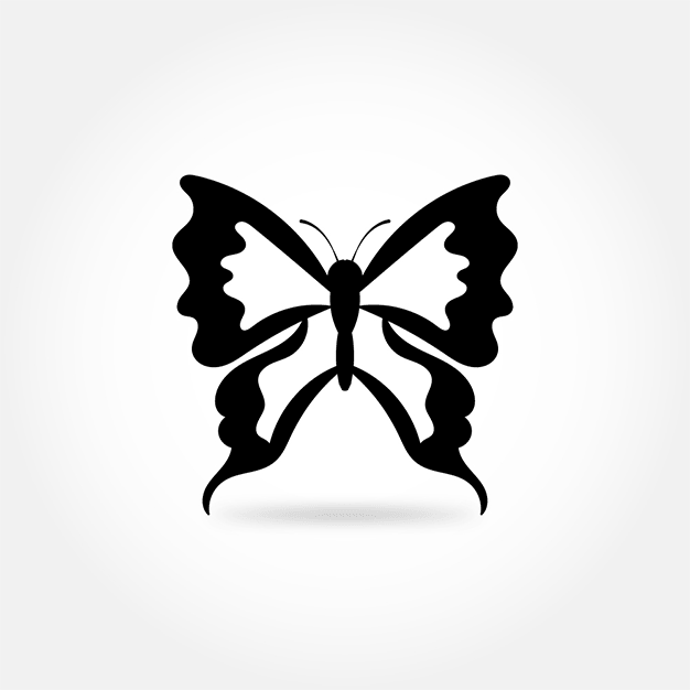 وکتور پروانه سیاه و سفید 7