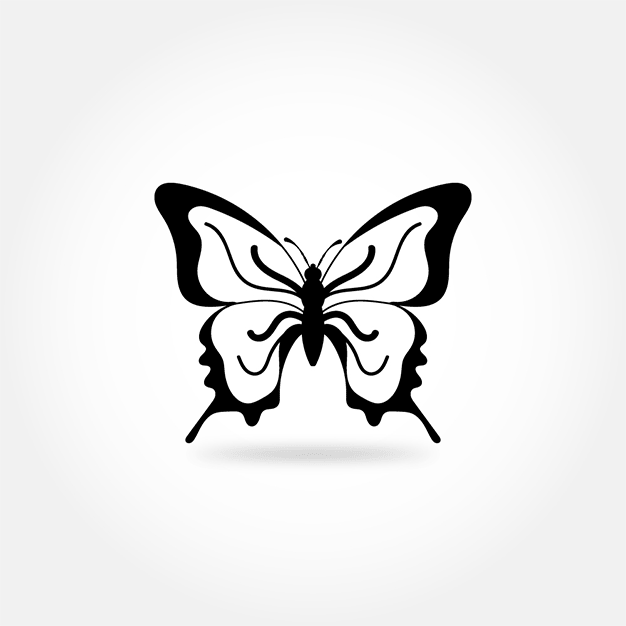 وکتور پروانه سیاه و سفید 8