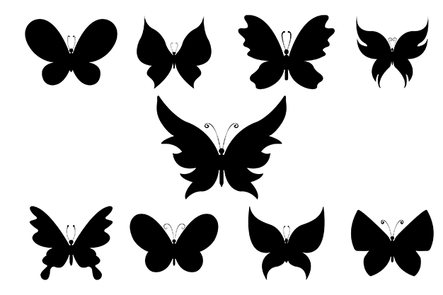 وکتور پروانه سیاه و سفید 80