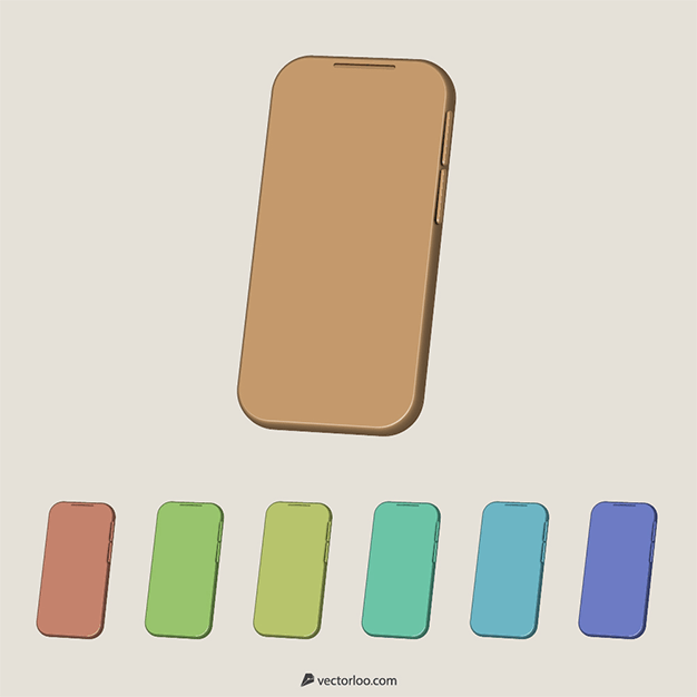 موبایل سه بعدی در رنگ های مختلف 1
