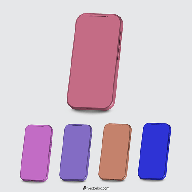 وکتور موبایل سه بعدی در رنگ های مختلف 2