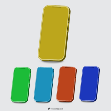 وکتور موبایل سه بعدی در رنگ های مختلف 4