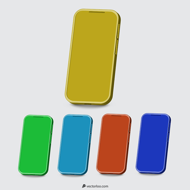 وکتور موبایل سه بعدی در رنگ های مختلف 4