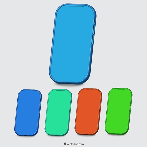 وکتور موبایل سه بعدی در رنگ های مختلف 5
