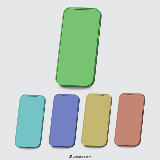 وکتور موبایل سه بعدی در رنگ های مختلف 6