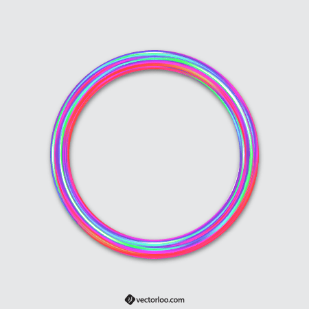 وکتور حلقه سه بعدی واقعی با رنگ هولوگرام رایگان 1