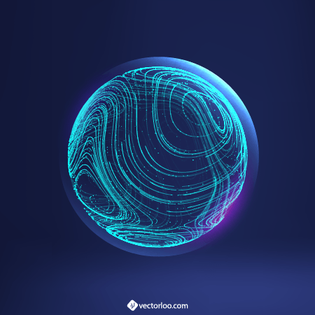 وکتور دایره حبابی سه بعدی آبی رایگان 1