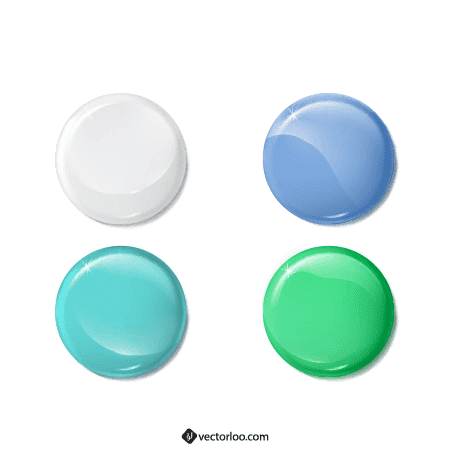 وکتور دایره دکمه های گرد براق رنگی رایگان 1