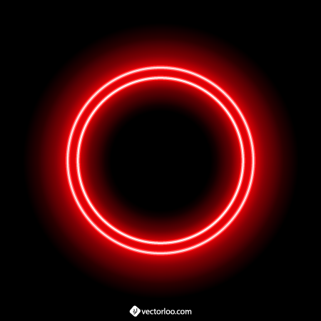 وکتور دایره نئون قرمز روشن دوبل رایگان 1