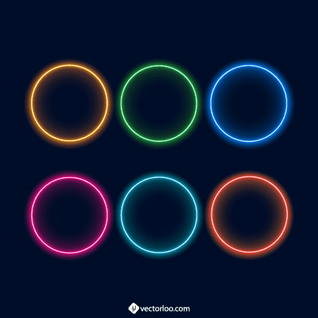 وکتور دایره های نئون رنگی رایگان 1