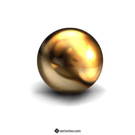 وکتور توپ متالیک طلایی سه بعدی براق رایگان 1