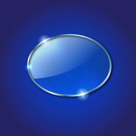 وکتور فریم بیضی شیشه ای آبی با حاشیه براق رایگان 1