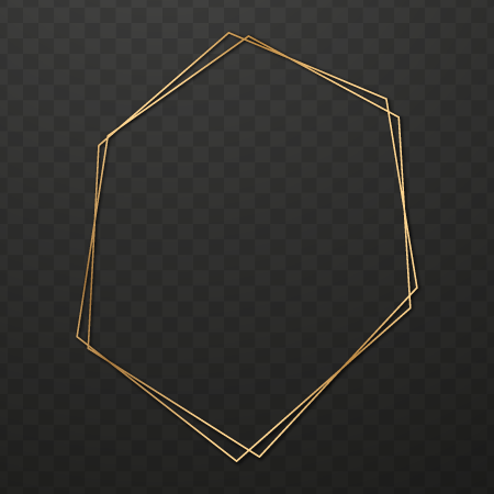 وکتور فریم شش ضلعی طلایی باریک دوبل رایگان 1