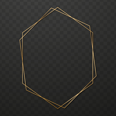 وکتور فریم شش ضلعی طلایی باریک دوبل رایگان 2