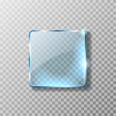 وکتور مربع شیشه ای آبی براق و شفاف رایگان 2