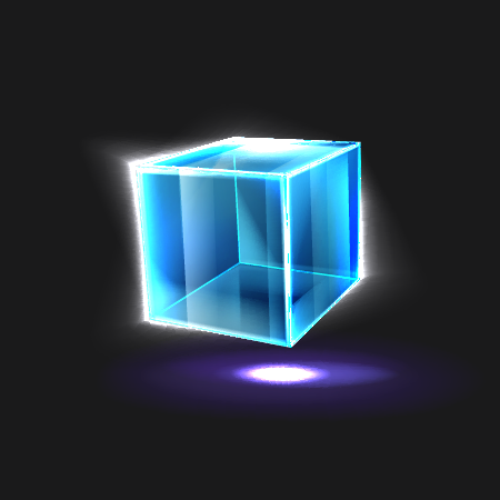 وکتور مکعب شیشه ای آبی براق سه بعدی واقعی رایگان 1