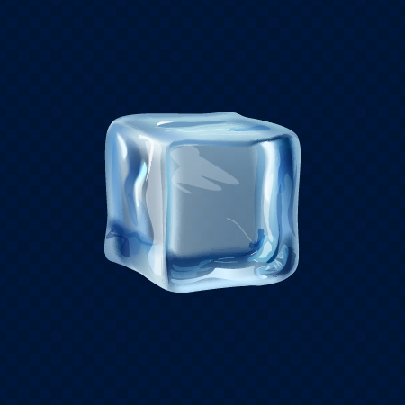 وکتور مکعب یخ سه بعدی شفاف آبی رایگان 1
