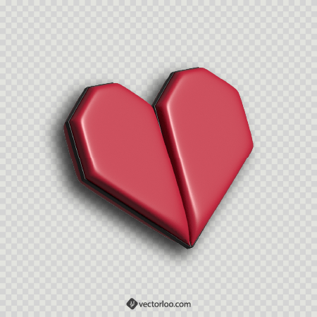وکتور قلب سه بعدی قرمز 2