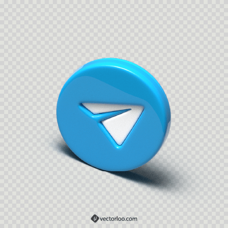 وکتور لوگو تلگرام سه بعدی واقعی 2