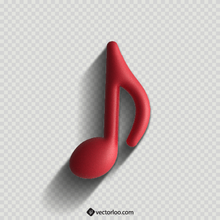 وکتور نوت موسیقی سه بعدی براق قرمز 4