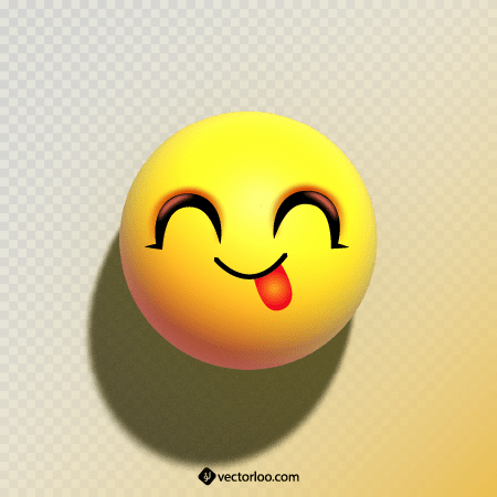 وکتور اموجی لبخند با زبون سه بعدی 1