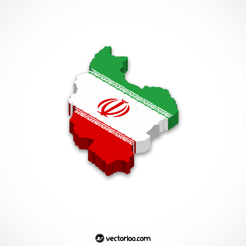 وکتور نقشه و پرچم ایران ایزومتریک رایگان 1
