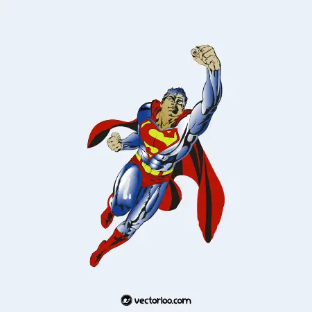 وکتور سوپرمن کارتونی در حال پرواز 3