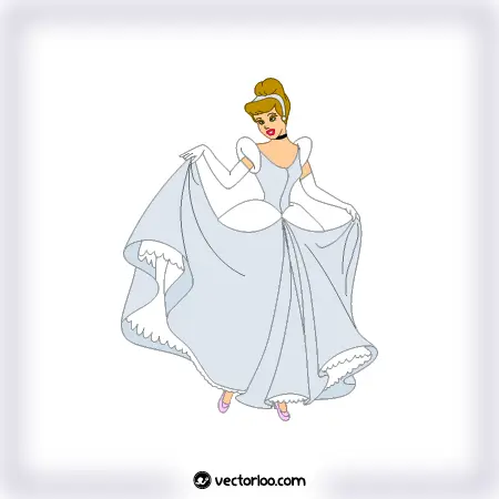 وکتور کاراکتر سیندرلا با لباس سفید 1