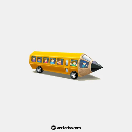 وکتور اتوبوس مدرسه در شکل مداد 1