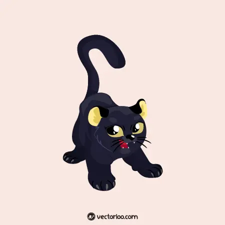 وکتور بچه گربه سیاه کارتونی 1
