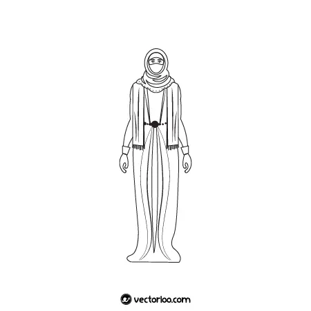 وکتور خانوم با حجاب کامل اسلامی با نقاب دور خط 1