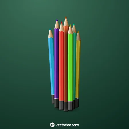 وکتور دسته مداد رنگی 1