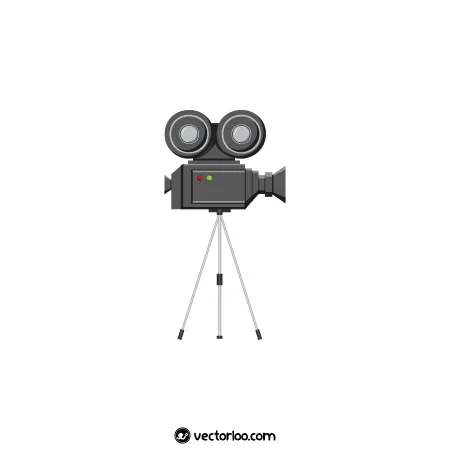وکتور دوربین فیلم بردرای کارتونی سیاه با پایه 1