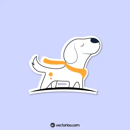 وکتور سگ با شال گردن نارنجی 1