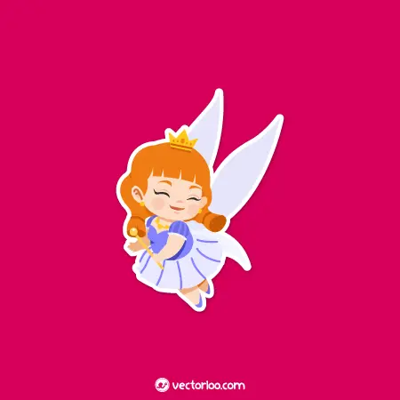 وکتور فرشته دختر نازنین کارتونی با تاج 2